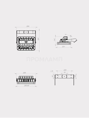 Размеры светильника TL-PROM APS 95 5K FL D 